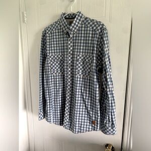 Brax Plaid Button Down Long Sleeve Blue / White Size Medium